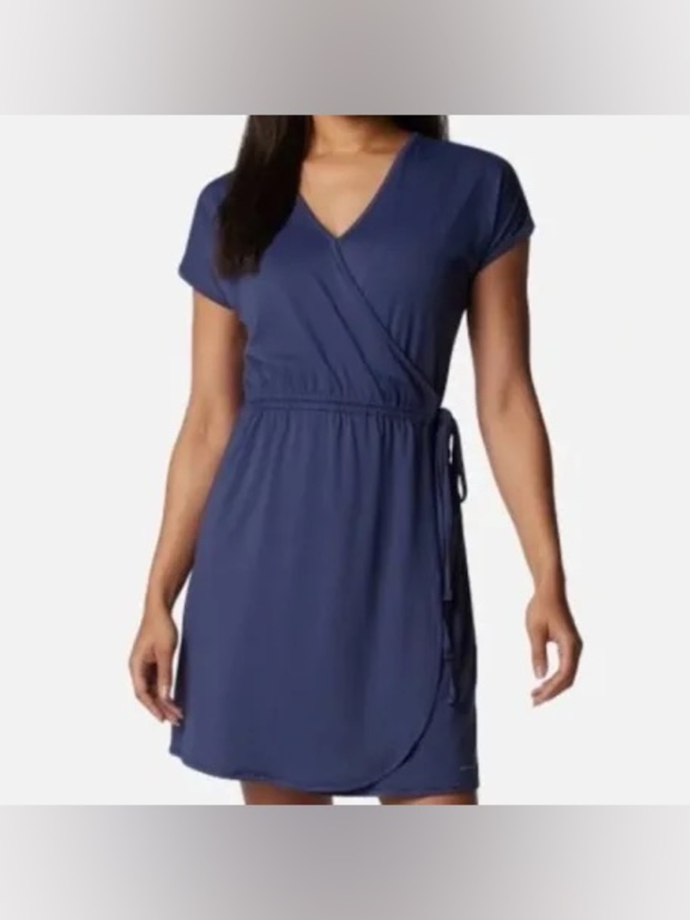 Columbia Omni freeze Women's Navy Wrap-Front Short Sleeve dress size medium